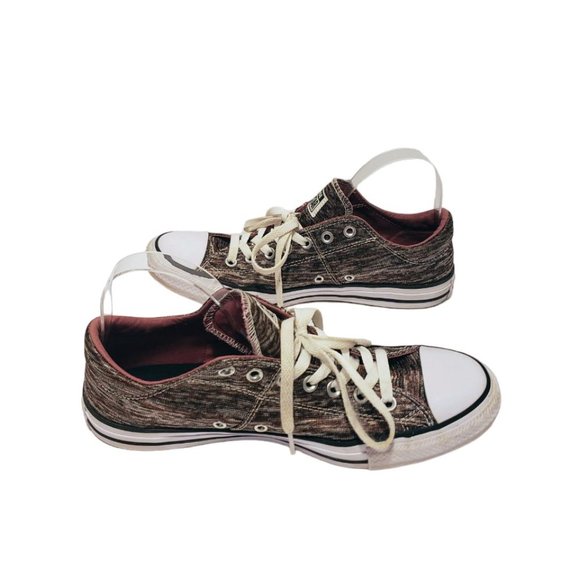 CONVERSE Women's Sneaker 11 Metallic Mixed Burgundy Silver Brownish Gray Black - Picture 2 of 13